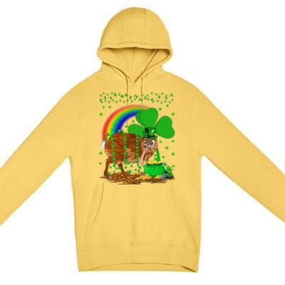 Kiwi Bird Lover Shamrock Rainbow Kiwi Bird St Patrick's Day Premium Pullover Hoodie