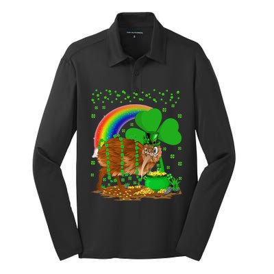 Kiwi Bird Lover Shamrock Rainbow Kiwi Bird St Patrick's Day Silk Touch Performance Long Sleeve Polo