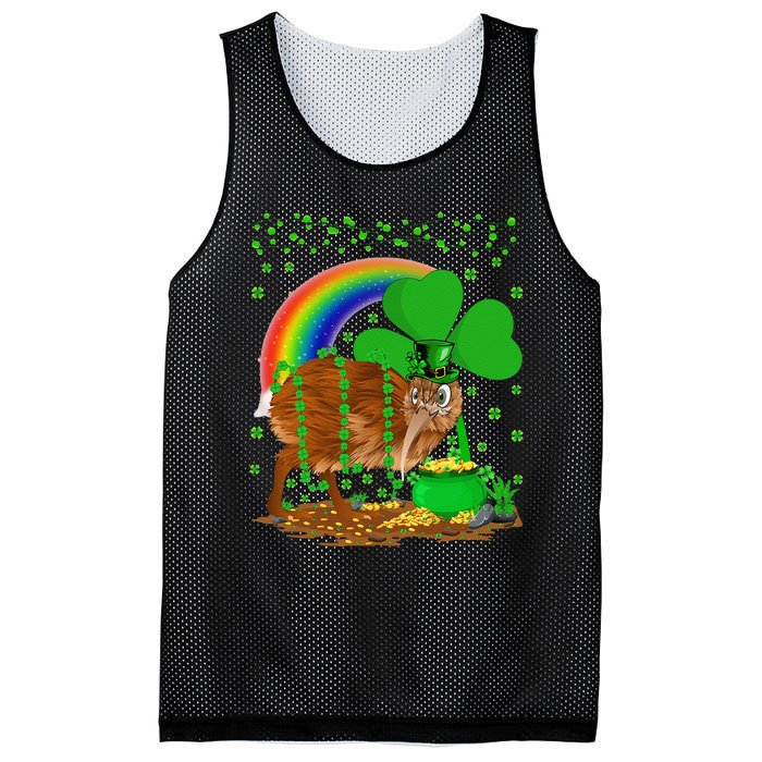 Kiwi Bird Lover Shamrock Rainbow Kiwi Bird St Patrick's Day Mesh Reversible Basketball Jersey Tank