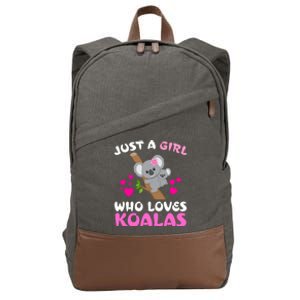 Koala Bear Lovers Just A Who Loves Koalas Gift Cotton Canvas Backpack