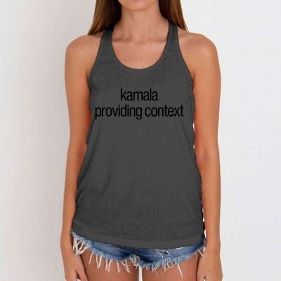 Kamala Brat Lime Green Providing Context Women's Knotted Racerback Tank