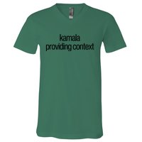 Kamala Brat Lime Green Providing Context V-Neck T-Shirt