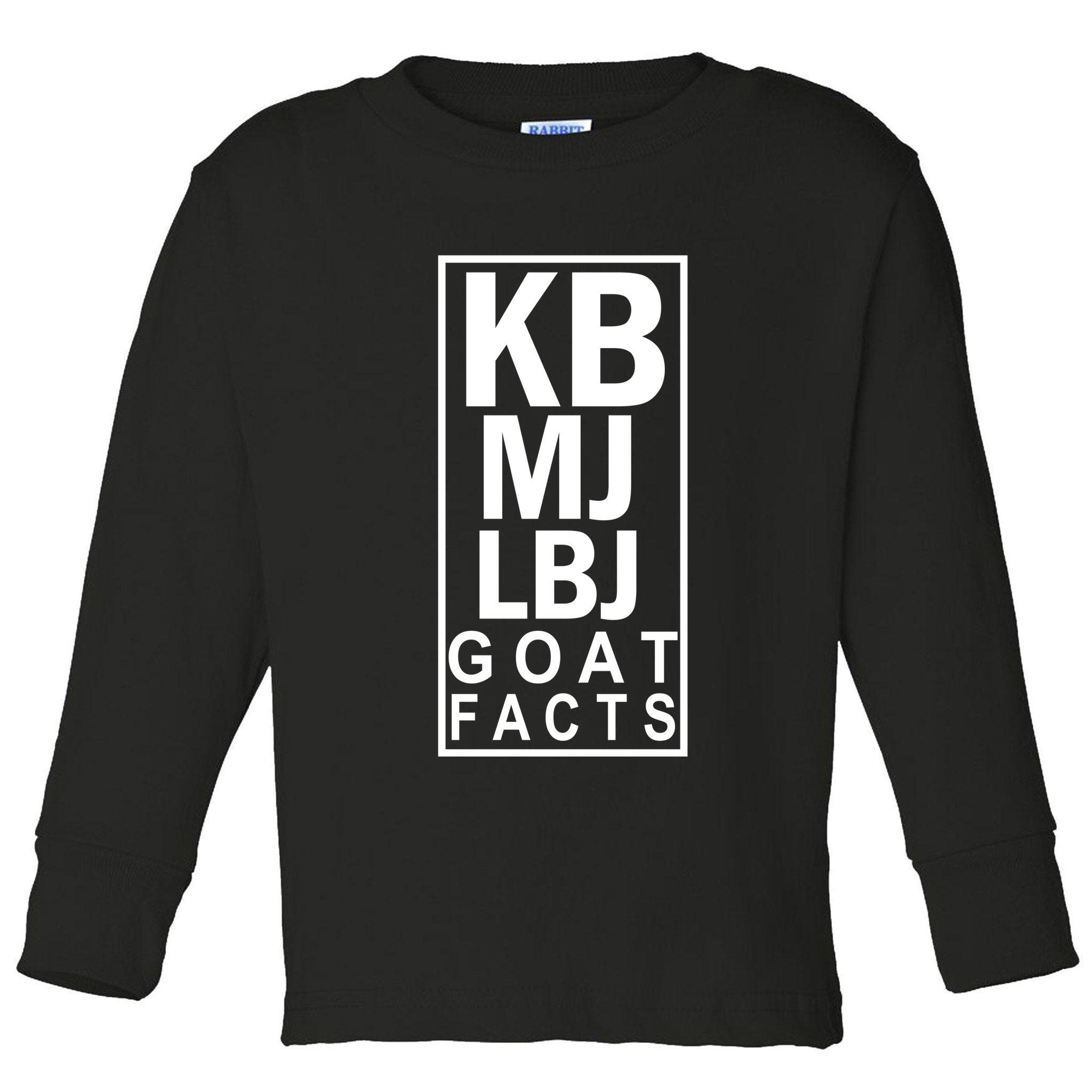 Kb Mj Lbj Basketball Goat Facts Toddler Long Sleeve Shirt
