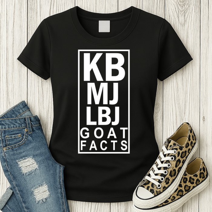 Kb Mj Lbj Basketball Goat Facts Womens T-Shirt