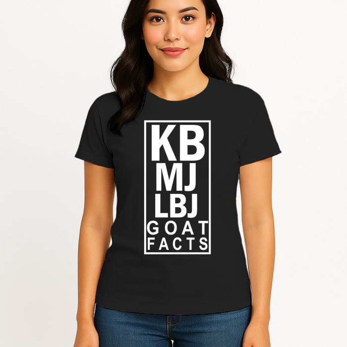 Kb Mj Lbj Basketball Goat Facts Womens T-Shirt