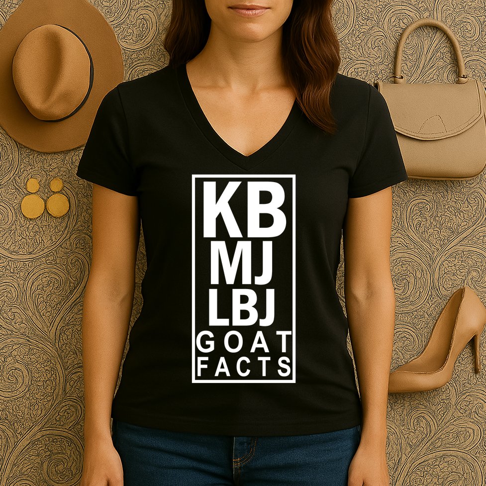 Kb Mj Lbj Basketball Goat Facts Women's V-Neck T-Shirt