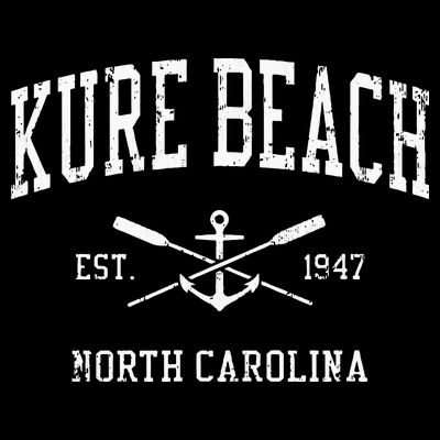 Kure Beach NC Vintage Crossed Oars & Boat Anchor Sports T-Shirt