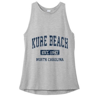 Kure Beach North Carolina Nc Vintage Athletic Sports Design Ladies PosiCharge Tri-Blend Wicking Tank