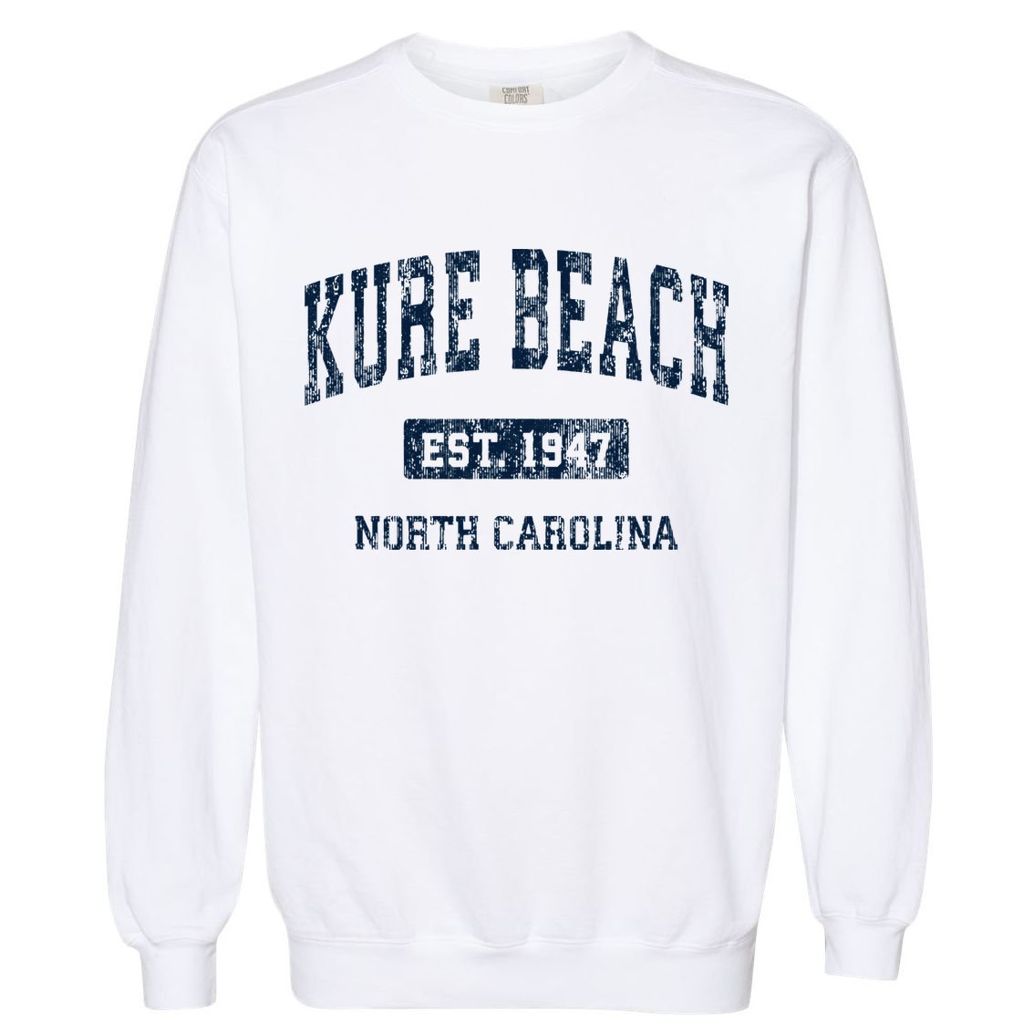 Kure Beach North Carolina Nc Vintage Athletic Sports Design Garment-Dyed Sweatshirt