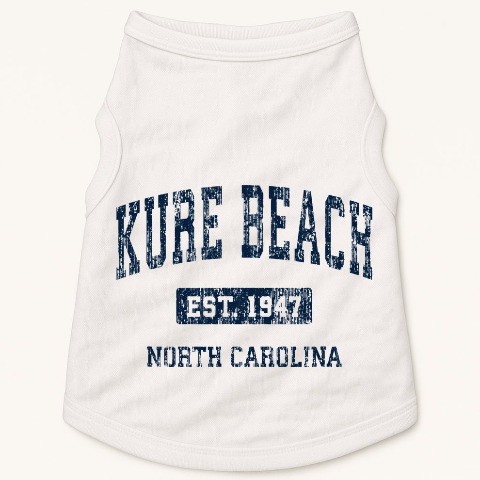 Kure Beach North Carolina Nc Vintage Athletic Sports Design Doggie Tank