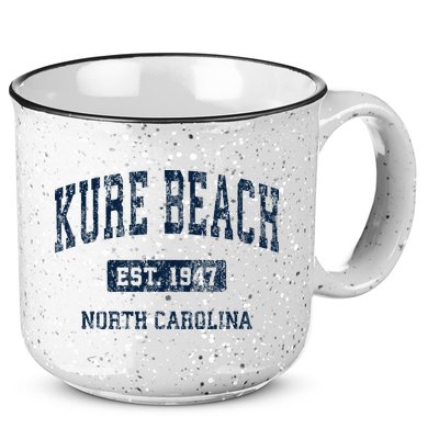 Kure Beach North Carolina Nc Vintage Athletic Sports Design 15oz Campfire Ceramic Mug