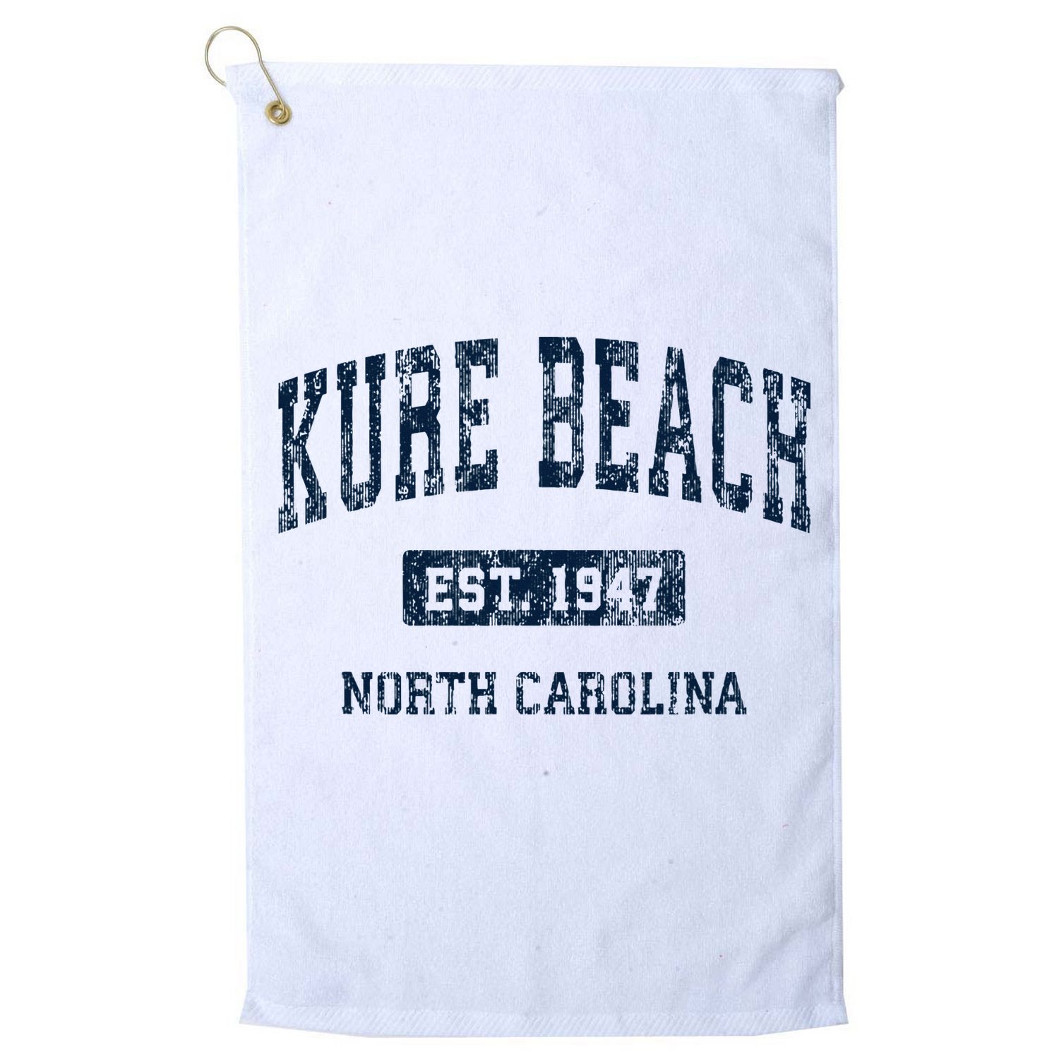 Kure Beach North Carolina Nc Vintage Athletic Sports Design Golf Towel