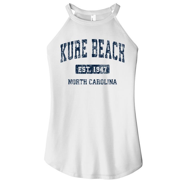 Kure Beach North Carolina Nc Vintage Athletic Sports Design Women's Perfect Tri Rocker Tank