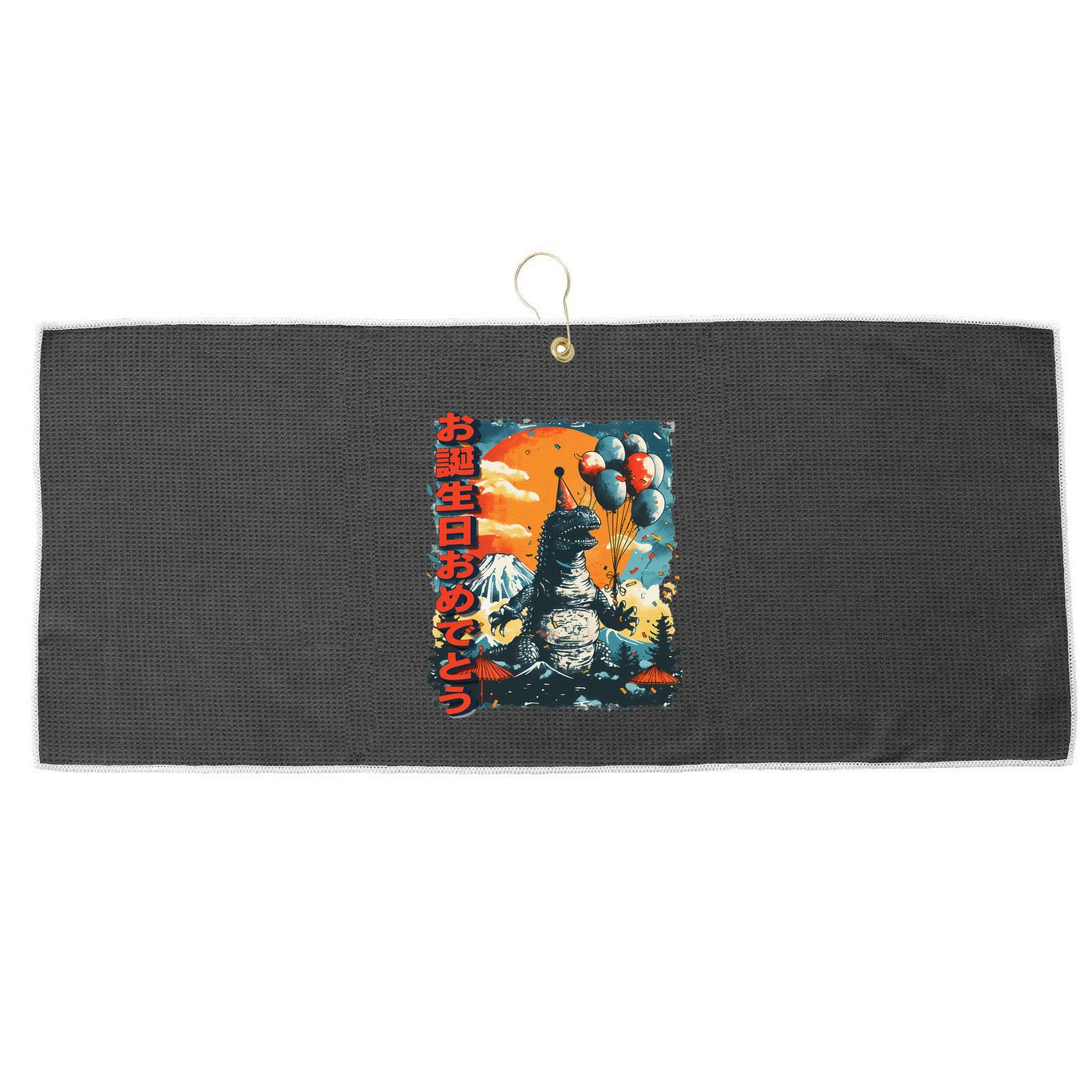 Kaiju Birthday Party Japan Monster Movie Bday Gift Large Microfiber Waffle Golf Towel