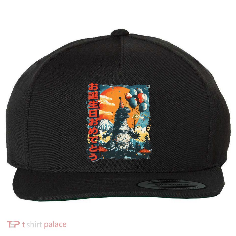 Kaiju Birthday Party Japan Monster Movie Bday Gift Wool Snapback Cap