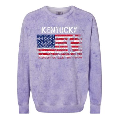 Kentucky Basketball Players American Flag Colorblast Crewneck Sweatshirt