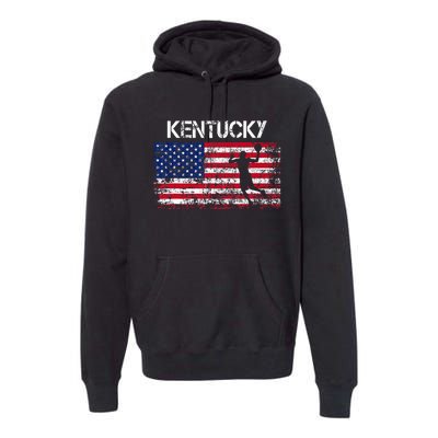 Kentucky Basketball Players American Flag Premium Hoodie