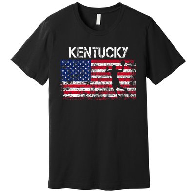 Kentucky Basketball Players American Flag Premium T-Shirt