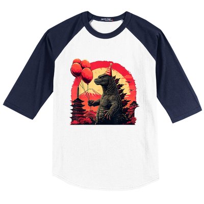 Kaiju Birthday Party Japan Monster Movie Bday Decorations Baseball Sleeve Shirt