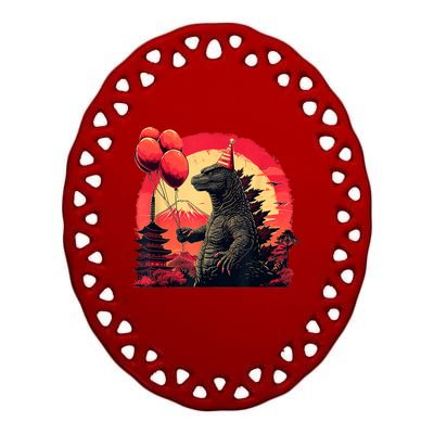 Kaiju Birthday Party Japan Monster Movie Bday Decorations Ceramic Oval Ornament