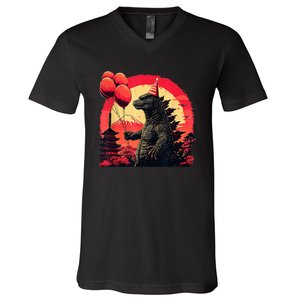 Kaiju Birthday Party Japan Monster Movie Bday Decorations V-Neck T-Shirt