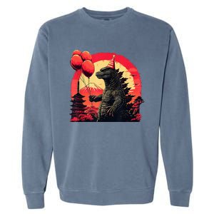 Kaiju Birthday Party Japan Monster Movie Bday Decorations Garment-Dyed Sweatshirt