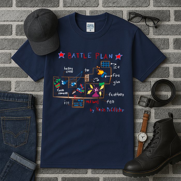 Kevin's Battle Plan When Home Alone Tall T-Shirt