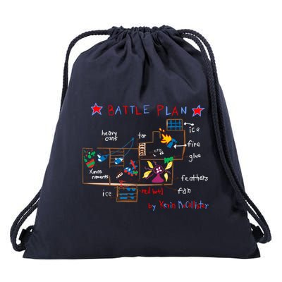 Kevin's Battle Plan When Home Alone Drawstring Bag