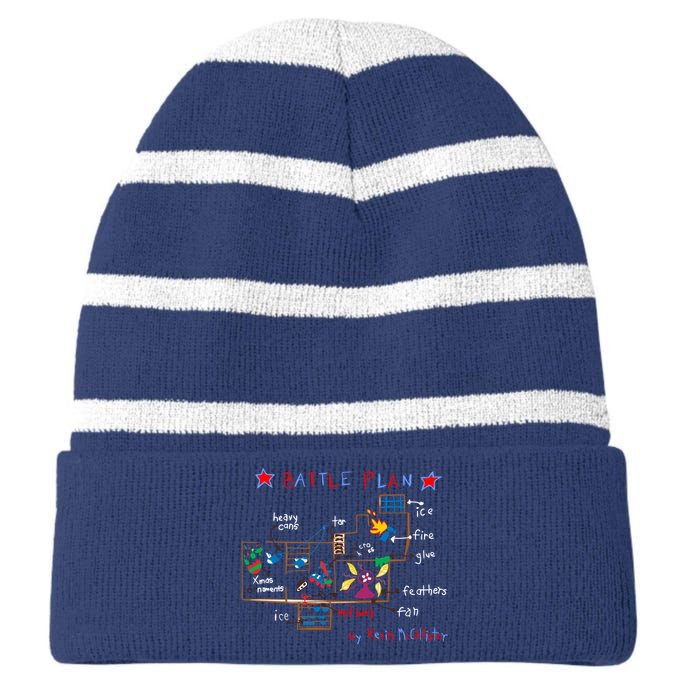 Kevin's Battle Plan When Home Alone Striped Beanie with Solid Band