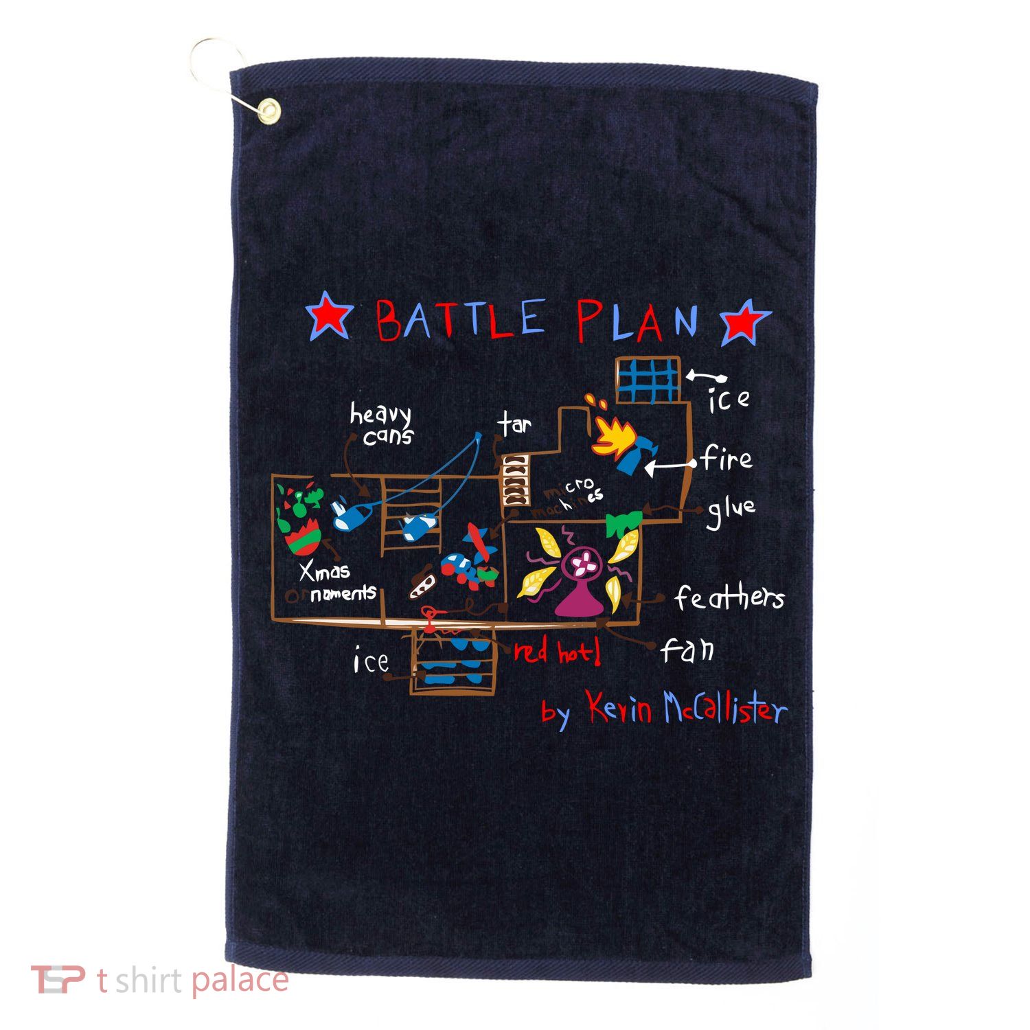 Kevin's Battle Plan When Home Alone Golf Towel