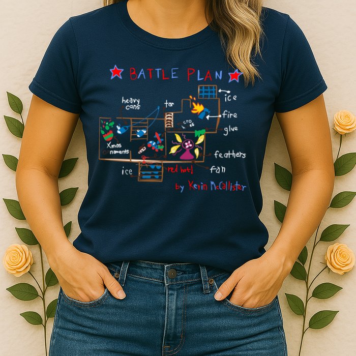 Kevin's Battle Plan When Home Alone Womens T-Shirt