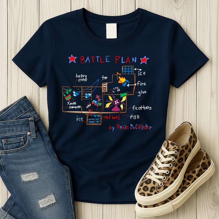 Kevin's Battle Plan When Home Alone Womens T-Shirt