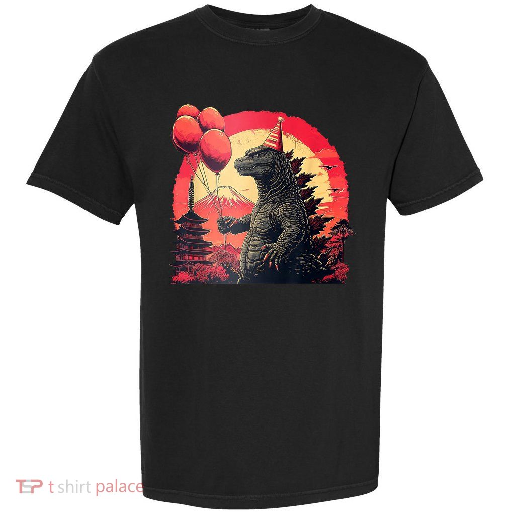 Kaiju Birthday Party Japan Monster Dinosaur Garment-Dyed Heavyweight T-Shirt