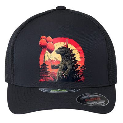 Kaiju Birthday Party Japan Monster Dinosaur Flexfit Unipanel Trucker Cap