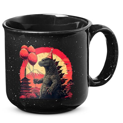 Kaiju Birthday Party Japan Monster Dinosaur 15oz Campfire Ceramic Mug