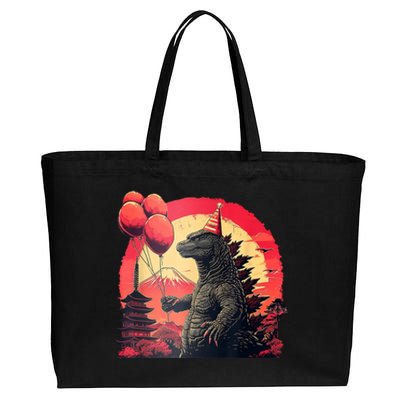 Kaiju Birthday Party Japan Monster Dinosaur Cotton Canvas Jumbo Tote