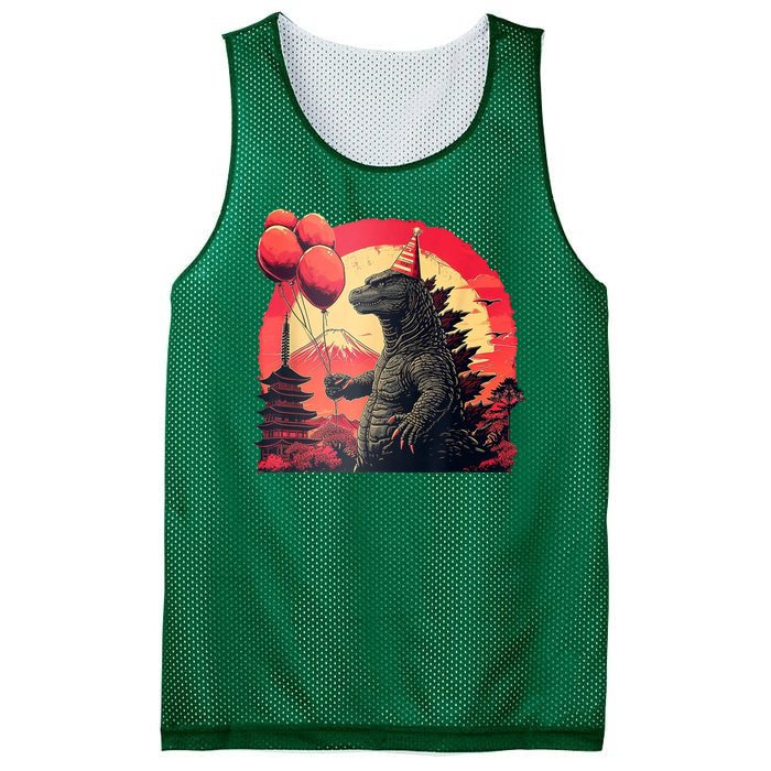 Kaiju Birthday Party Japan Monster Dinosaur Mesh Reversible Basketball Jersey Tank