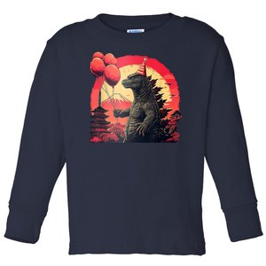 Kaiju Birthday Party Japan Monster Dinosaur Toddler Long Sleeve Shirt