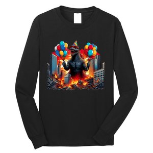 Kaiju Birthday Party Japanese Art Lovers Monster Movie Gifts Long Sleeve Shirt