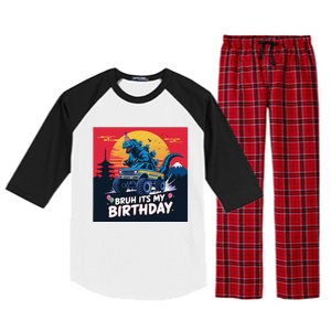 Kaiju Birthday Party Japan Monster Bday Dinosuar Decorations Raglan Sleeve Pajama Set