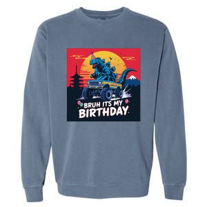 Kaiju Birthday Party Japan Monster Bday Dinosuar Decorations Garment-Dyed Sweatshirt