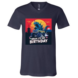 Kaiju Birthday Party Japan Monster Bday Dinosuar Decorations V-Neck T-Shirt