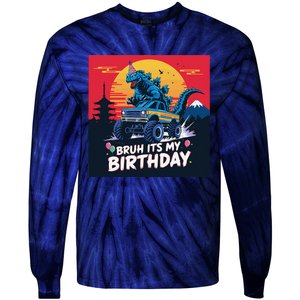 Kaiju Birthday Party Japan Monster Bday Dinosuar Decorations Tie-Dye Long Sleeve Shirt