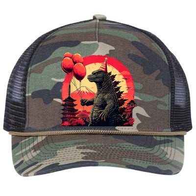 Kaiju Birthday Party Japan Monster Movie Bday Decorations Retro Rope Trucker Hat Cap