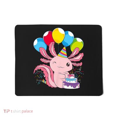Kids Birthday Party Cake Pet Animal Amphibian Axolotl T-Shirt Mousepad