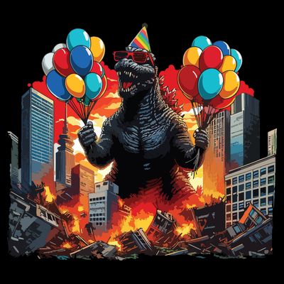 Kaiju Birthday Party Japanese Art Lovers Monster Movie Gifts T-Shirt