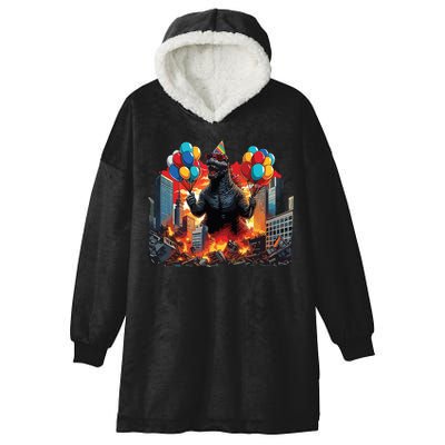 Kaiju Birthday Party Japanese Art Lovers Monster Movie Gifts Hooded Wearable Blanket