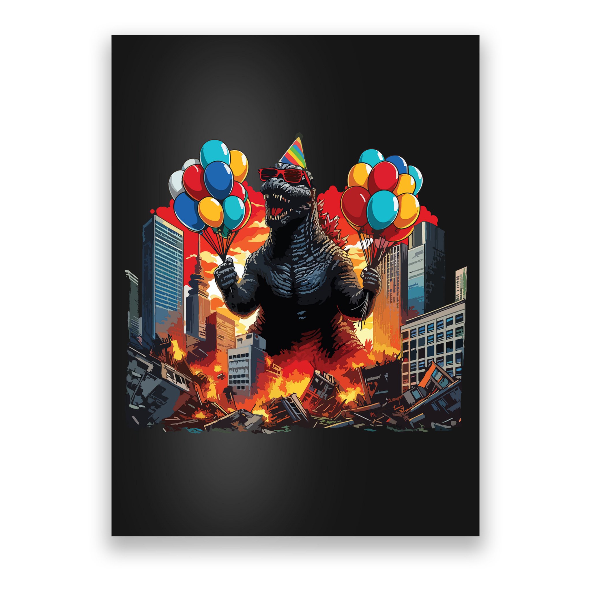 Kaiju Birthday Party Japanese Art Lovers Monster Movie Gifts Poster