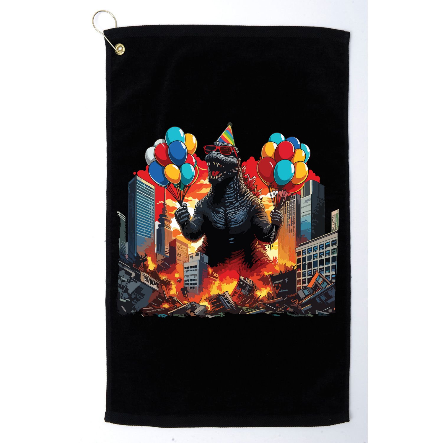 Kaiju Birthday Party Japanese Art Lovers Monster Movie Gifts Golf Towel