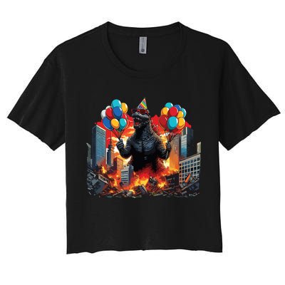 Kaiju Birthday Party Japanese Art Lovers Monster Movie Gifts Crop Top